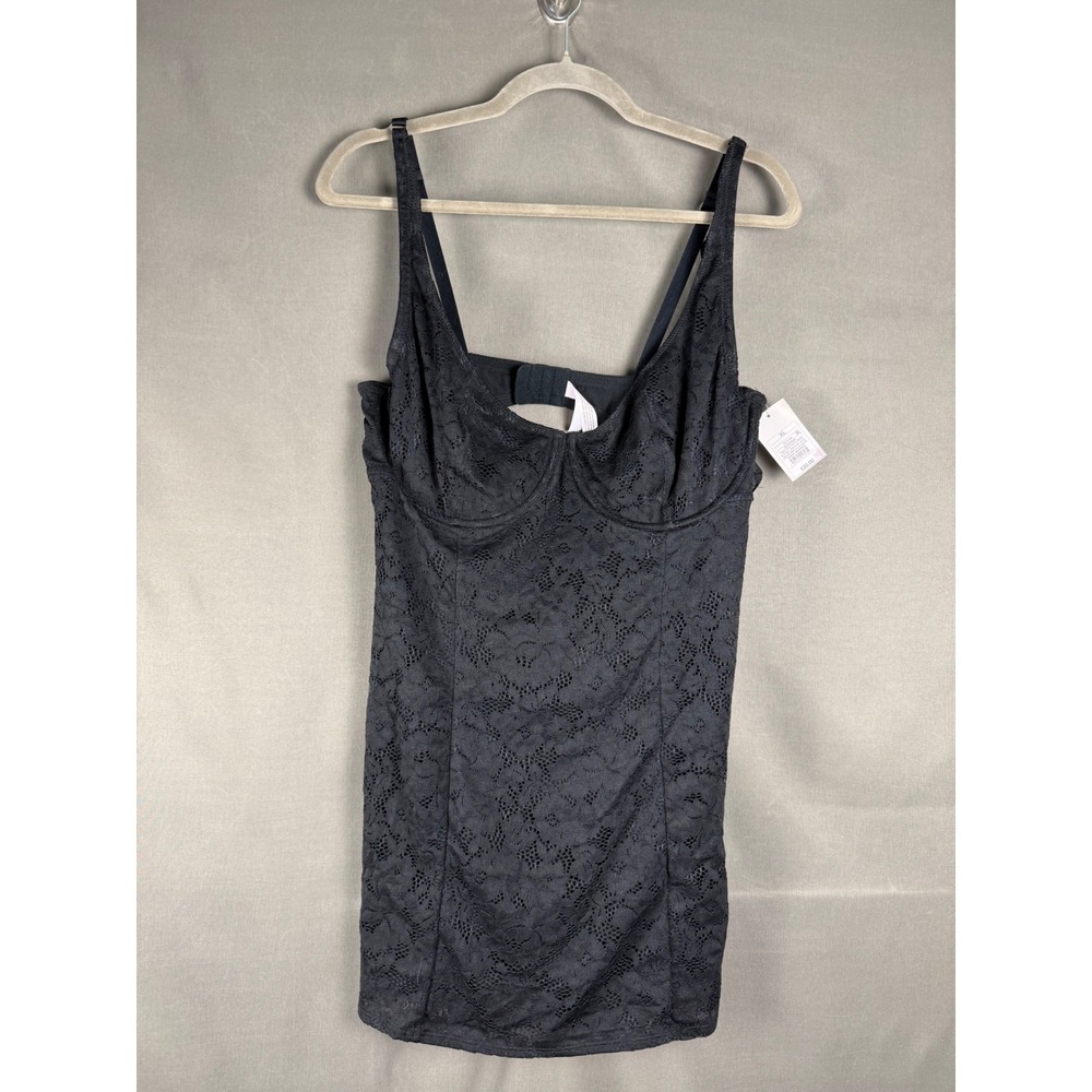 Auden Lingerie Set Women XL Black Lace Underwire Chemise G-String 2K5Z9M